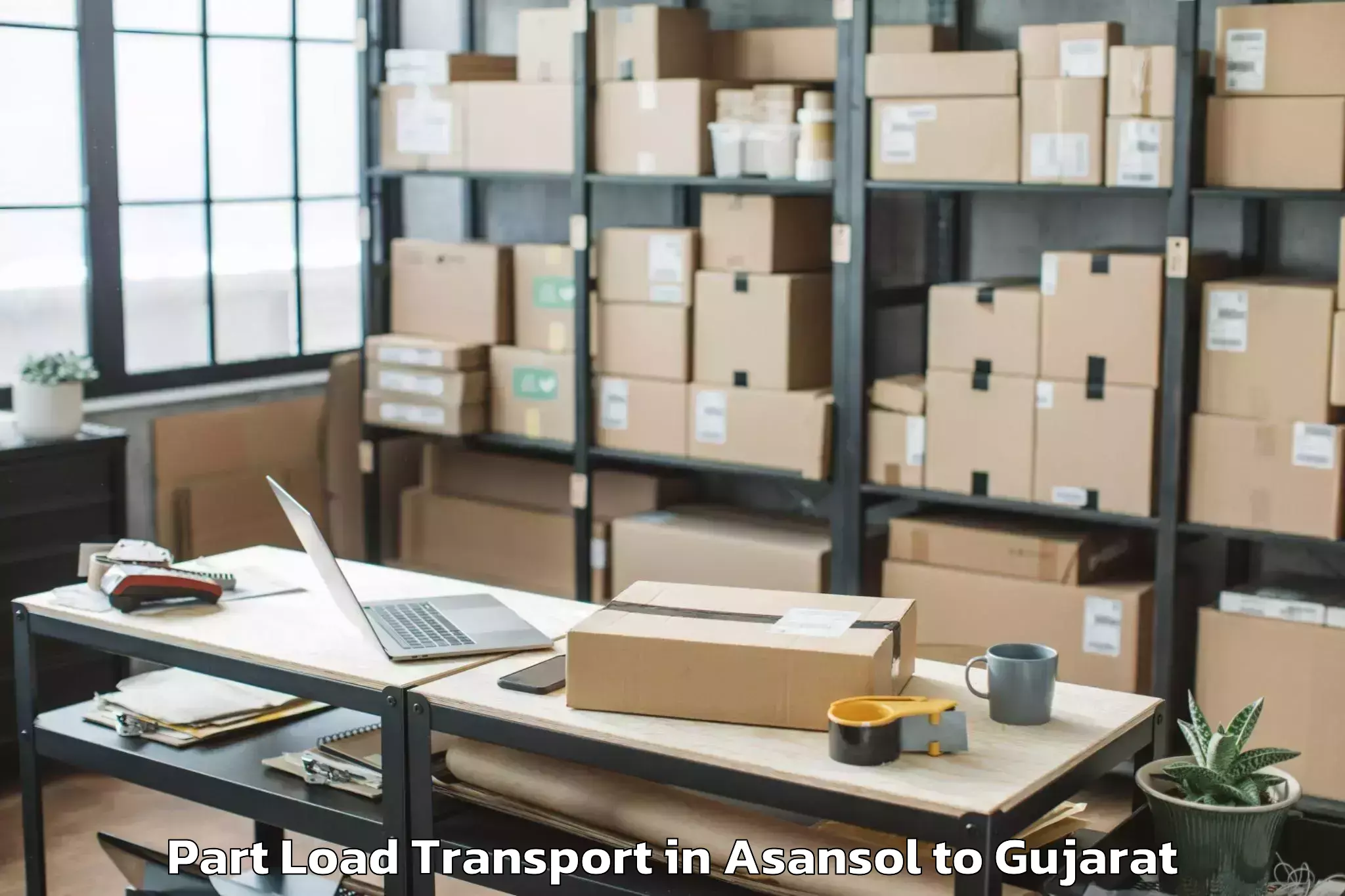 Affordable Asansol to Dhuvaran Part Load Transport